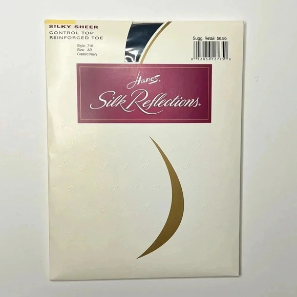 Hanes Accessories - Vintage Hanes Silk Reflections Silky Sheer Control Top 718 Classic Navy Size AB